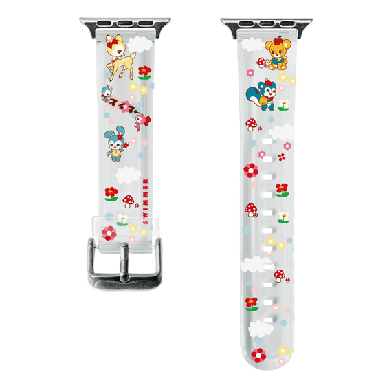 スマートウォッチクリアバンド［ SWIMMER - レトロアニマル ］