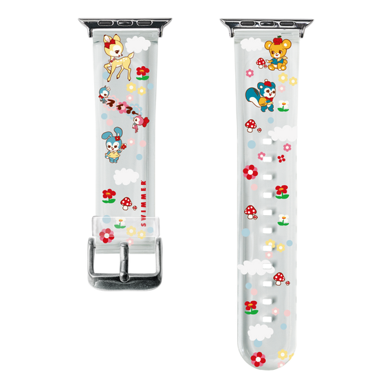 スマートウォッチクリアバンド［ SWIMMER - レトロアニマル ］