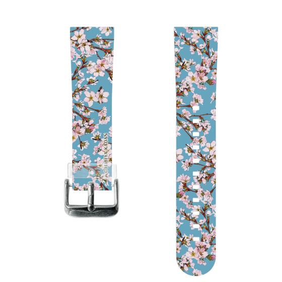 スマートウォッチクリアバンド［ 日比谷花壇 - サクラ - ライトブルー ］