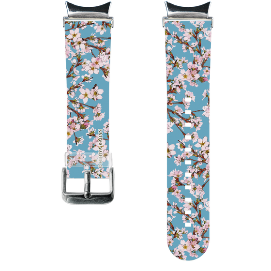 スマートウォッチクリアバンド［ 日比谷花壇 - サクラ - ライトブルー ］