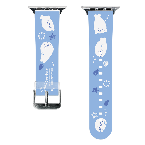 スマートウォッチクリアバンド［ しろたん - 泳ぎ柄 ］