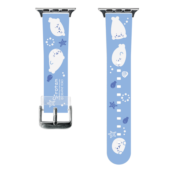 スマートウォッチクリアバンド［ しろたん - 泳ぎ柄 ］