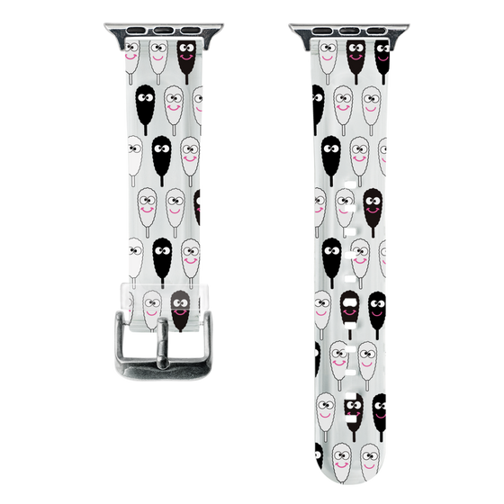 スマートウォッチクリアバンド［ クシニョロ - クシニョロ - モノクロ ］