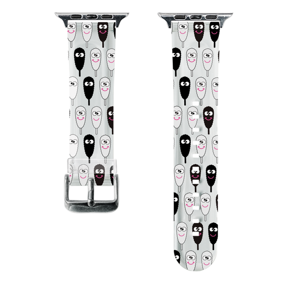 スマートウォッチクリアバンド［ クシニョロ - クシニョロ - モノクロ ］