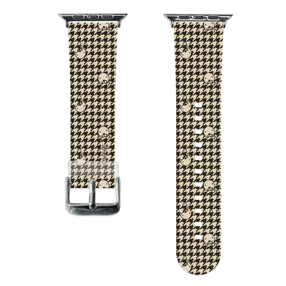 スマートウォッチクリアバンド［ ぼのぼの - ぼのぼの千鳥格子柄 - ブラック ］