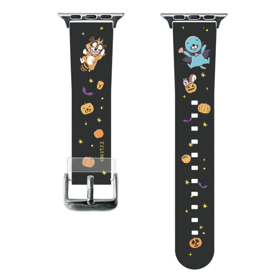 スマートウォッチクリアバンド［ ぼのぼの - ハロウィン集合 - ブラック ］