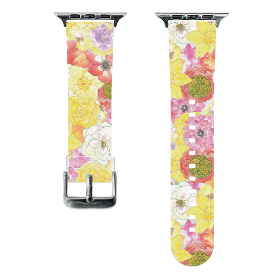 スマートウォッチクリアバンド［ 日比谷花壇 - HarmonyinBloom - イエロー ］