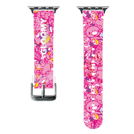 スマートウォッチクリアバンド［ グルーミー - パターン - ピンク ］