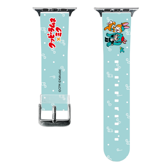 スマートウォッチクリアバンド［ 初音ミク×クッピーラムネ - 初音ミク×クッピー - デフォルメイラスト ］