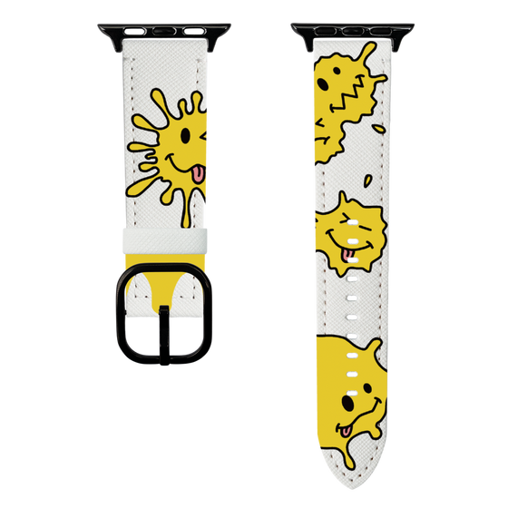 スマートウォッチレザーバンド［ PAINTING SMILE Yellow ］