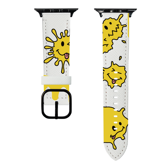 スマートウォッチレザーバンド［ PAINTING SMILE Yellow ］