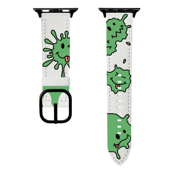 スマートウォッチレザーバンド［ PAINTING SMILE Green ］
