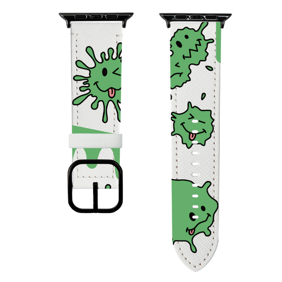 スマートウォッチレザーバンド［ PAINTING SMILE Green ］