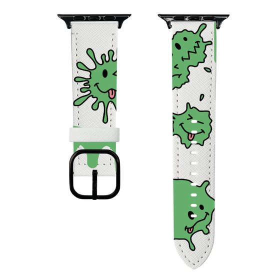 スマートウォッチレザーバンド［ PAINTING SMILE Green ］