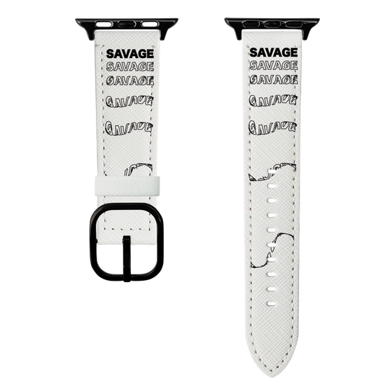 スマートウォッチレザーバンド［ SAVAGE Black ］