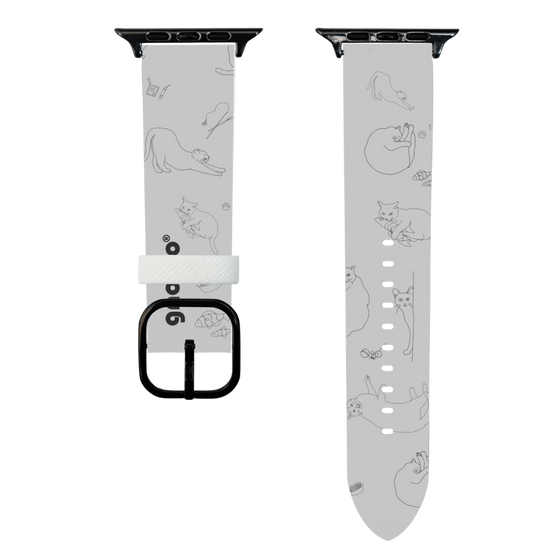 スマートウォッチレザーバンド［ gnocco - CatLover - グレー ］