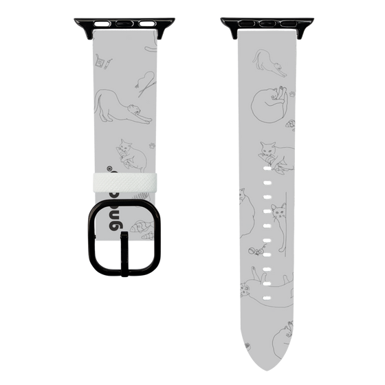 スマートウォッチレザーバンド［ gnocco - CatLover - グレー ］