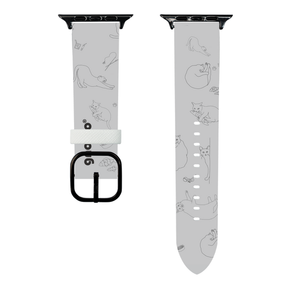 スマートウォッチレザーバンド［ gnocco - CatLover - グレー ］