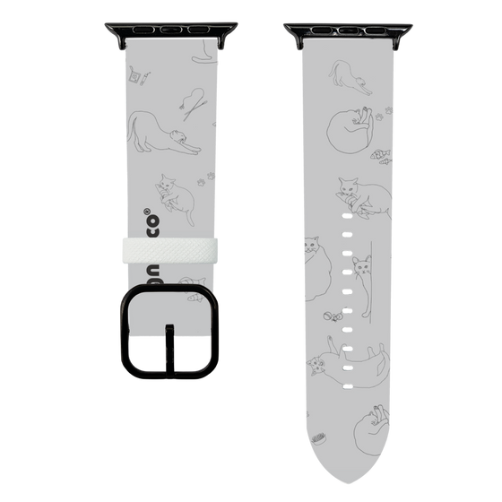 スマートウォッチレザーバンド［ gnocco - CatLover - グレー ］