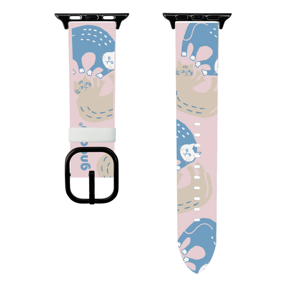 スマートウォッチレザーバンド［ gnocco - 遊ぶ猫さんたち ］