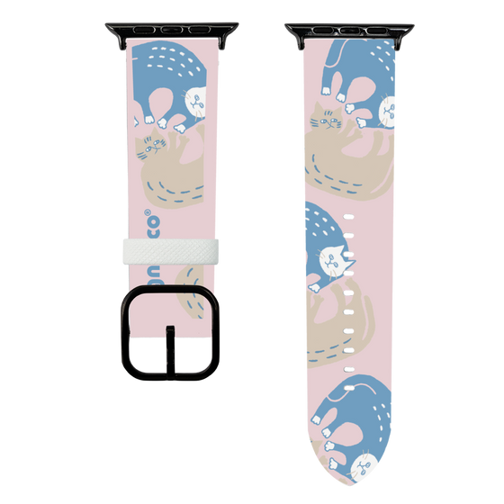 スマートウォッチレザーバンド［ gnocco - 遊ぶ猫さんたち ］