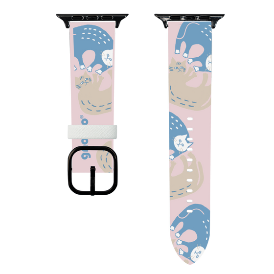 スマートウォッチレザーバンド［ gnocco - 遊ぶ猫さんたち ］