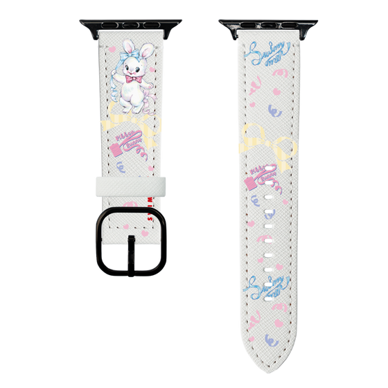 スマートウォッチレザーバンド［ SWIMMER - リボンバニー ］
