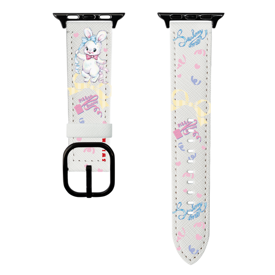 スマートウォッチレザーバンド［ SWIMMER - リボンバニー ］