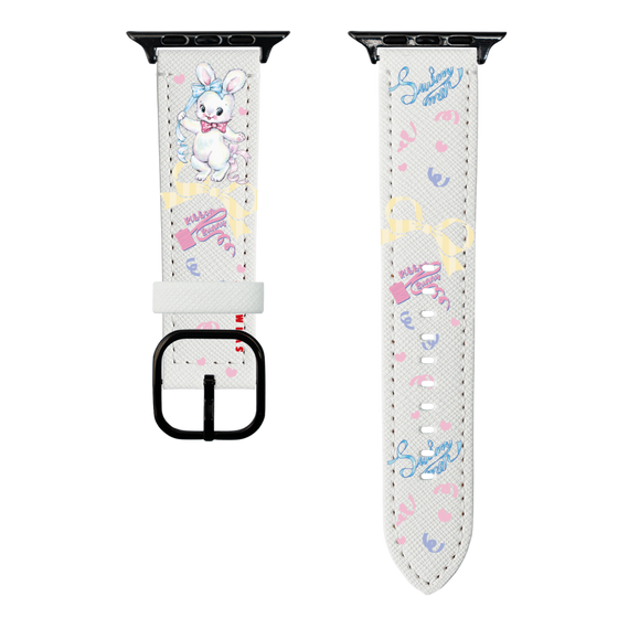 スマートウォッチレザーバンド［ SWIMMER - リボンバニー ］