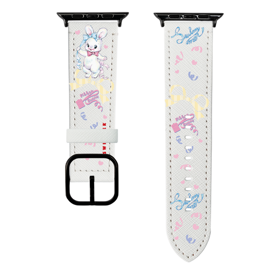 スマートウォッチレザーバンド［ SWIMMER - リボンバニー ］