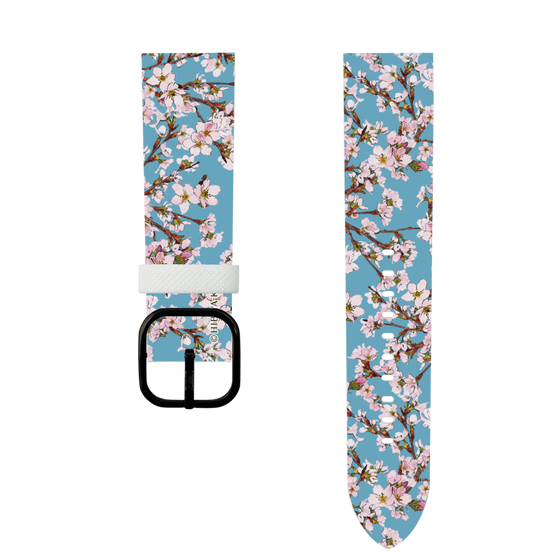スマートウォッチレザーバンド［ 日比谷花壇 - サクラ - ライトブルー ］