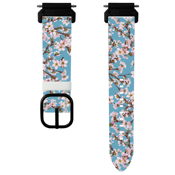 スマートウォッチレザーバンド［ 日比谷花壇 - サクラ - ライトブルー ］