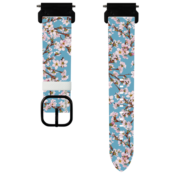 スマートウォッチレザーバンド［ 日比谷花壇 - サクラ - ライトブルー ］