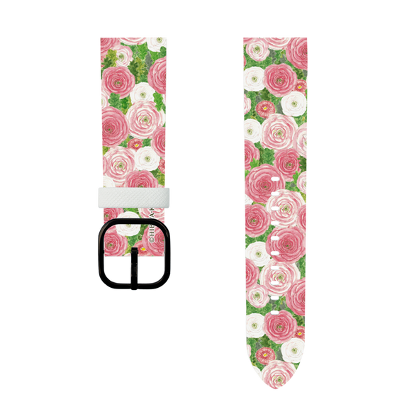 スマートウォッチレザーバンド［ 日比谷花壇 - ラナンキュラス&デイジー ］