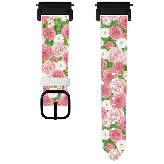 スマートウォッチレザーバンド［ 日比谷花壇 - ラナンキュラス&デイジー ］