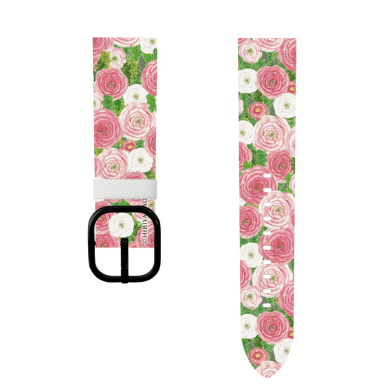 スマートウォッチレザーバンド［ 日比谷花壇 - ラナンキュラス&デイジー ］