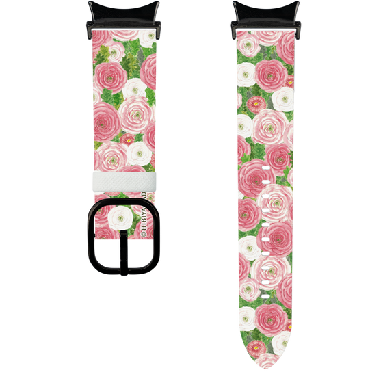 スマートウォッチレザーバンド［ 日比谷花壇 - ラナンキュラス&デイジー ］