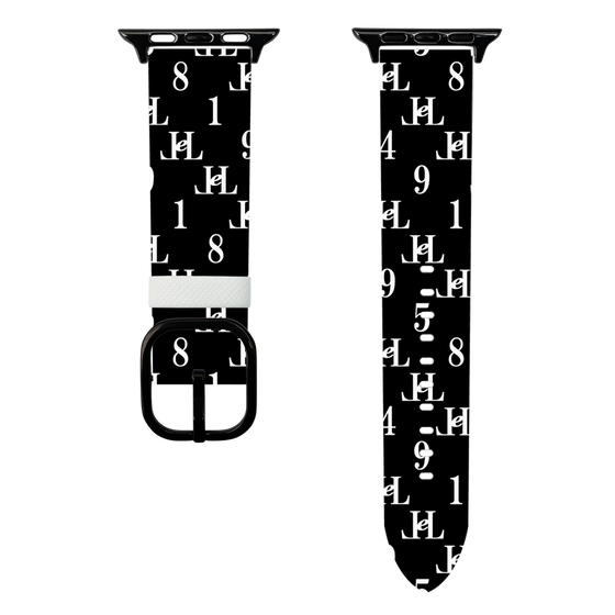 スマートウォッチレザーバンド［ Chell classy - Monogram - Black ］