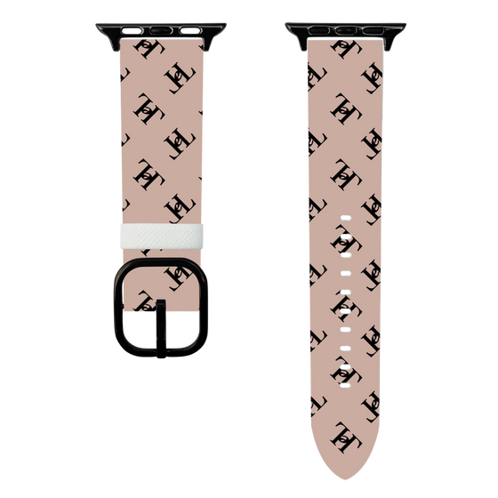 スマートウォッチレザーバンド［ Chell classy - Logo - Beige ］