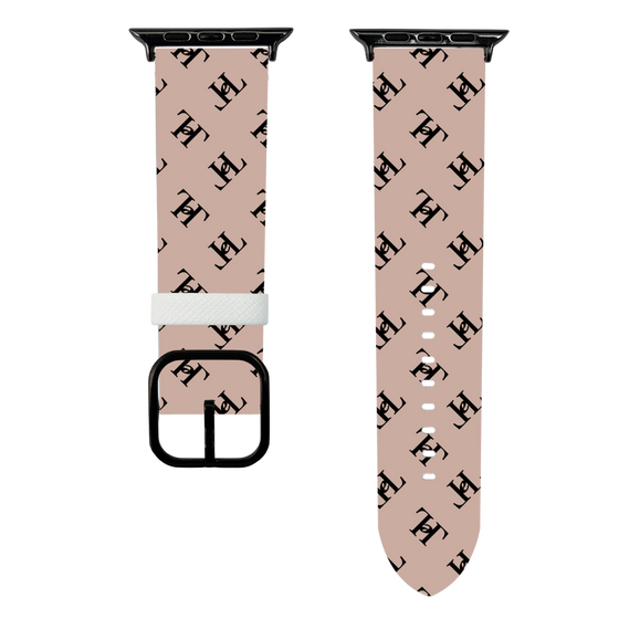 スマートウォッチレザーバンド［ Chell classy - Logo - Beige ］