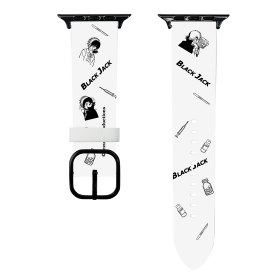 スマートウォッチレザーバンド［ ブラック・ジャック - 総柄 ］
