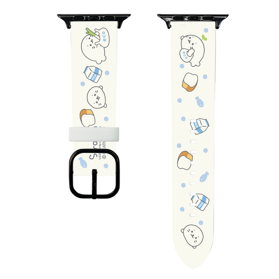 スマートウォッチレザーバンド［ しろたん - お買い物 ］