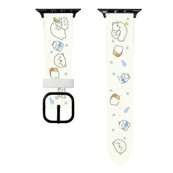 スマートウォッチレザーバンド［ しろたん - お買い物 ］