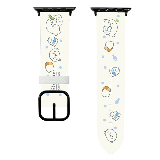 スマートウォッチレザーバンド［ しろたん - お買い物 ］