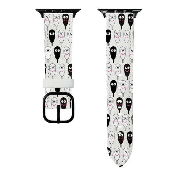 スマートウォッチレザーバンド［ クシニョロ - クシニョロ - モノクロ ］