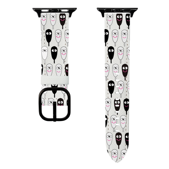 スマートウォッチレザーバンド［ クシニョロ - クシニョロ - モノクロ ］