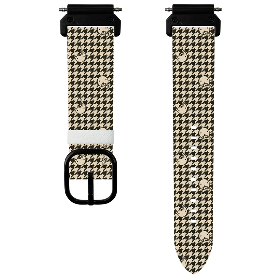 スマートウォッチレザーバンド［ ぼのぼの - ぼのぼの千鳥格子柄 - ブラック ］