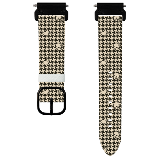 スマートウォッチレザーバンド［ ぼのぼの - ぼのぼの千鳥格子柄 - ブラック ］
