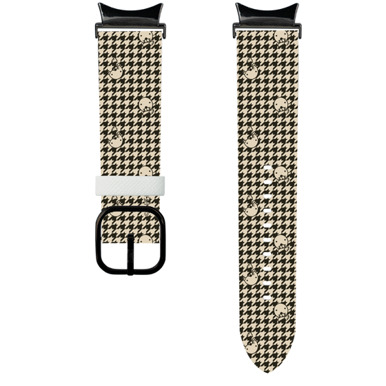 スマートウォッチレザーバンド［ ぼのぼの - ぼのぼの千鳥格子柄 - ブラック ］