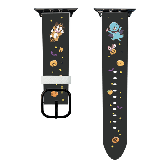 スマートウォッチレザーバンド［ ぼのぼの - ハロウィン集合 - ブラック ］